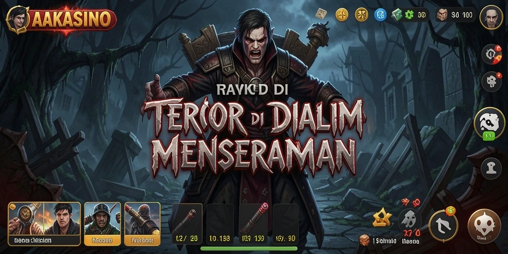 Screenshot utama AAKASINO menampilkan suasana mencekam dan gameplay yang mendebarkan.