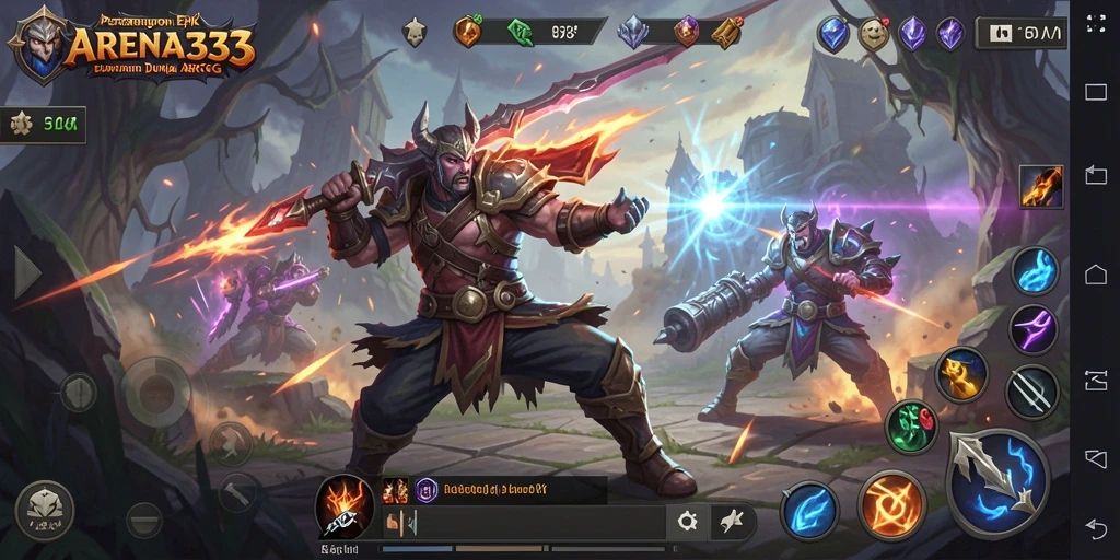 Tampilan gameplay ARENA333 yang menarik dalam pertempuran ARPG.