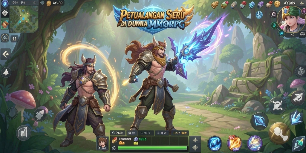 Tangkapan layar AYU89 menampilkan momen epic dalam pertempuran MMORPG.