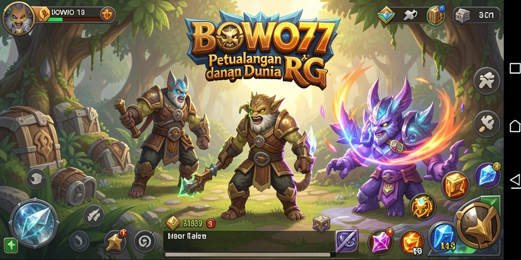 Skrinsut gameplay BOWO77 yang menampilkan pertarungan mendebarkan dalam RPG.