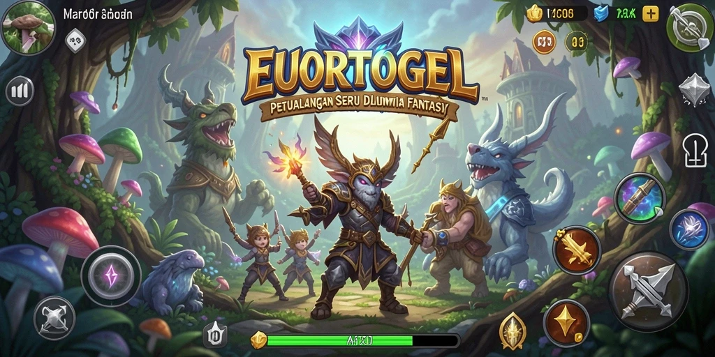 Tangkapan layar menunjukkan aksi seru dalam dunia petualangan EUROTOGEL.