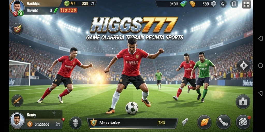 Screenshot utama HIGGS777 menampilkan aksi kompetitif dalam dunia olahraga.