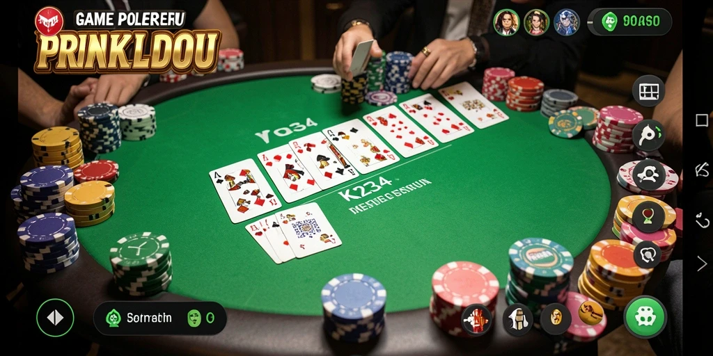 Screenshot utama K234 menampilkan aksi seru dalam permainan Poker.