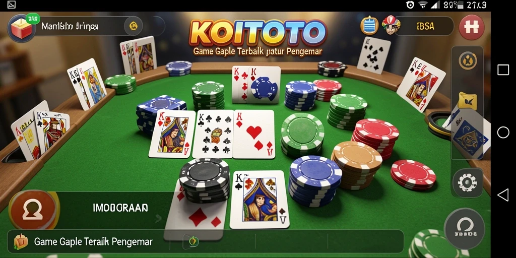 Tampilan antarmuka gameplay Gaple yang interaktif dan menarik.