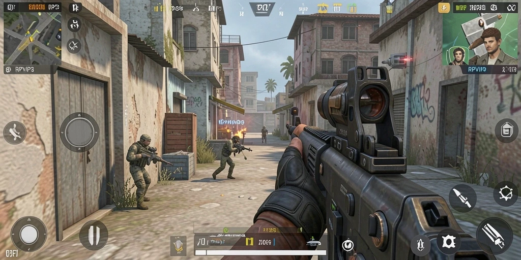 Tampilan gameplay RPVIP3 yang memukau dalam permainan FPS.
