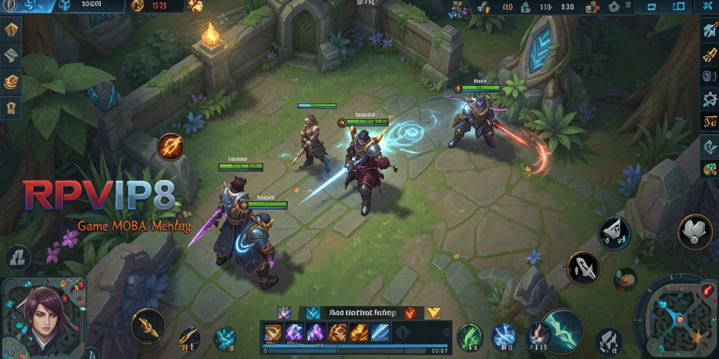 Tampilan gameplay RPVIP8 dengan aksi MOBA yang seru.