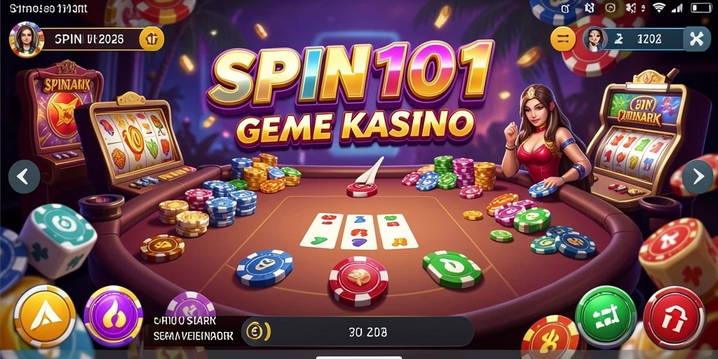 Screenshot gameplay kasino SPIN101 yang menampilkan suasana seru dan grafis menarik.