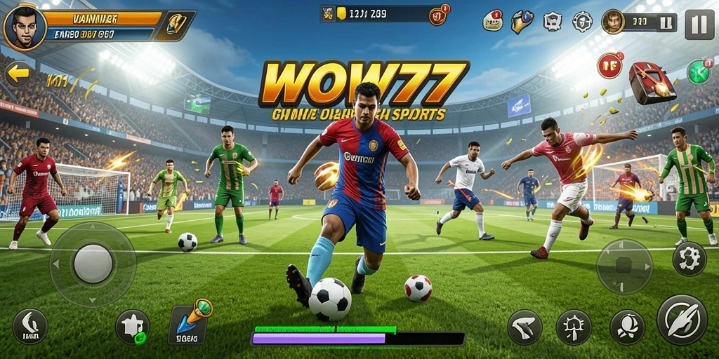 Screenshot utama WOW77 menampilkan serunya gameplay olahraga.