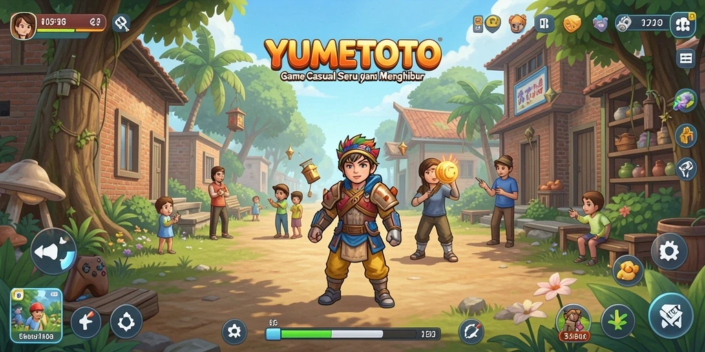 Tampilan gameplay seru YUMETOTO yang menghibur dan penuh warna.